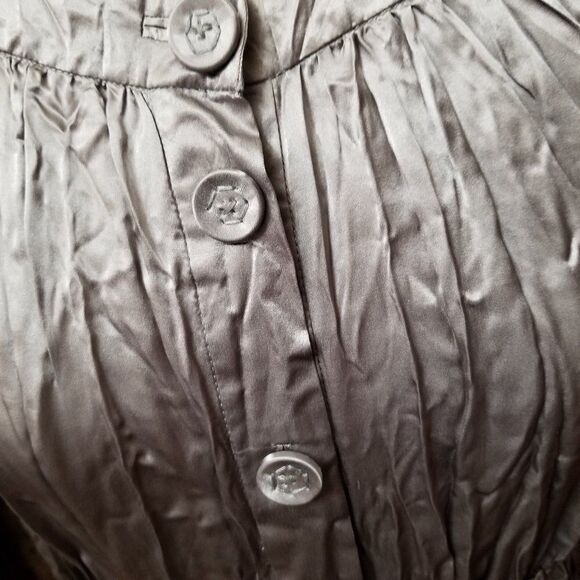 Due Per Due long sleeve silk tunic button down Sz8 - Picture 4 of 4